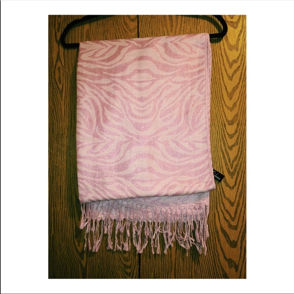 Pink glitter zebra scarf